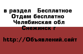  в раздел : Бесплатное » Отдам бесплатно . Челябинская обл.,Снежинск г.